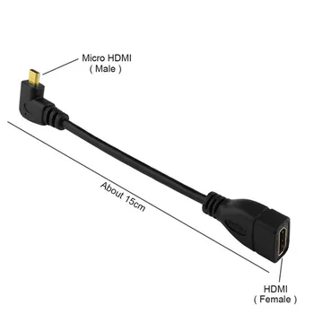 Micro Kompatibilný s HDMI Kábel Mužov a Žien Adaptér 1080P 90 Stupňov Pravý Uhol meničov a ich modelovaním Pre Notebook HDTV Projektor 0.15 M