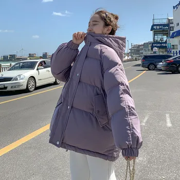 Bavlnená Bunda S Kapucňou Ženy Kórejská Verzia Voľné Zimné Kabát Nový Štýl Harajuku Pribrala Chlieb, Oblečenie Trend Chaquetas Mujer