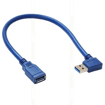 30 cm USB3.0 mužmi 90 Stupňov Vľavo a Vpravo Šikmého Koleno Prenos Kábel Rozšírenie Konvertor