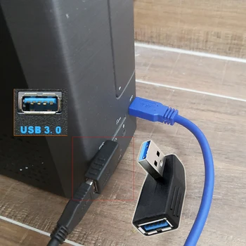 USB 3.0 Mužov a Žien Adaptér 90 Stupňov Vertikálne Pravom Uhle Converter Konektor Plug Modrá Farba Čierna Pre Počítač, Notebook