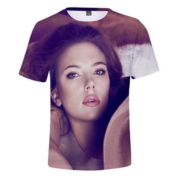 Móda Populárne Vhodné Scarlett Johansson Pohodlné Letné Bežné tričko 3D Krátky Rukáv dievčatá chlapci tričko Muži Ženy Tees