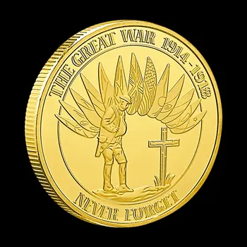100. Výročie WW I(1914-1918) Zberateľskú Pozlátené Suvenír Mince Zbierka Nikdy Nezabudnem Pamätné Mince