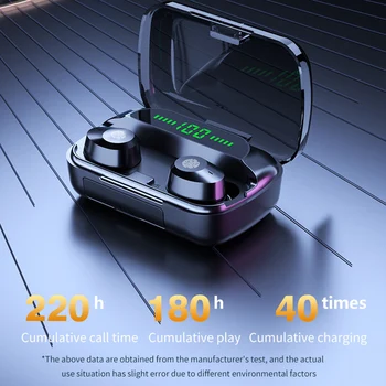 BKM Bluetooth 5.1 Slúchadlá 2000mAh Plnenie Box Bezdrôtové Slúchadlá 9D Stereo Športové Vodotesné Slúchadlá Slúchadlá S Mikrofónom