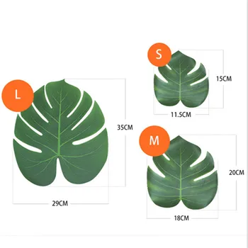 Svadobné Dekorácie 12pcs/set obrus Dodávky Textílie Zelená Umelý Kvet Palmové Listy DIY Havajská Párty Dekorácie-S