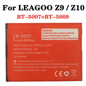 Originálne Pre LEAGOO Z9 / Z10 BT-5007 BT-5009 BT5007 BT5009 Vysokej Kvality Telefón Batéria 2000mAh Batterie