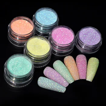 6 Farieb Candy Sveter Vplyv na Nechty, Glitter Iskrivý Cukor, Prášok Chrome Pigment Prachu pre Manikúru, poľský DIY Nail Art, Ozdoby