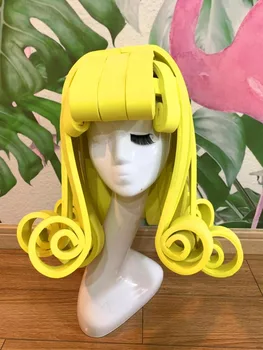 Sexy fáze show pokrývku hlavy headdress parochne žltá bar gogo kostým party girl interaktívne atmosféru ds farba cosplay parochňu