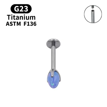 G23 Titán Vnútorným Závitom Labret Piercing Opal Loptu Náušnice 2021 Piercing Pery Klincami Piercing Šperkov