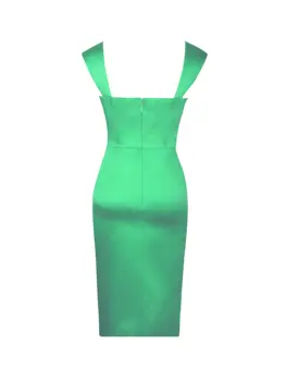 Zelená Saténový Korzet, Šaty 2022 Vysoko Kvalitné Vianočné Letné Vypnutie Ramenný Bodycon Šaty Ženy Sexy Večerné Šaty Club Oblečenie