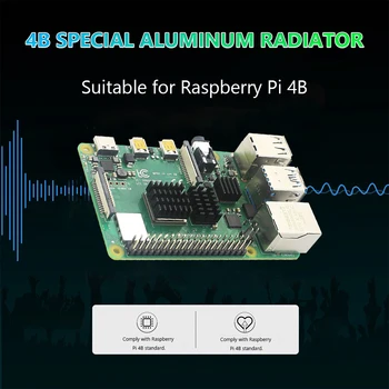 3ks Sada Hliníkový Chladič pre Raspberry Pi 4B Chladnejšie Chladiča Chladiacej Podložky Radiátor s Tepelné Pásky
