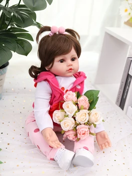 Realistické Mäkké Silikónové Reborn Baby Doll 48 Cm PP Bavlna Telo Anatomicky Správne Simulácie Reálnych Tvár Dievča, Darček pre Deti Hračka