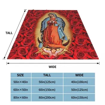 Kresťan Katolík Prikrývky panna Mária z Guadalupe Mexickej Panny Márie Flanelové Novinka Teplé Hodiť Deka pre Domáce Textilné Dekor