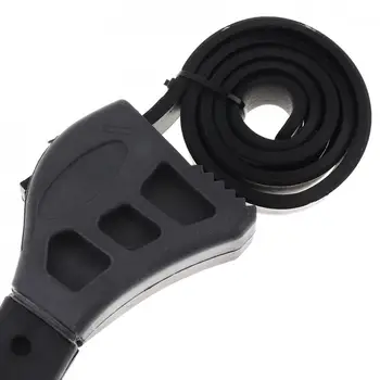 2 V 1 500mm Multifunkčné Pás Kľúč s Nastaviteľný Gumový Pásik a Čierne Matné Rukoväť pre Auto Repair