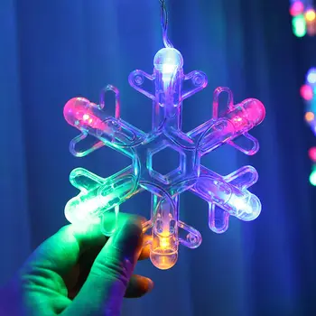 Hviezda Snowflake LED Reťazec, Svetlá, Vianočné Dekorácie, Záclony Rozprávkových Svetiel Svadobné Party Garland Lampy Domova Vianočné Darčeky