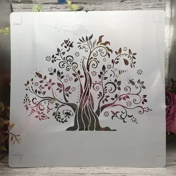 1Pcs 30*30 cm Mandala Strom DIY Vrstvenie Blany Nástenné Maľby Zápisník Sfarbenie Razba Album Dekoratívne Šablóny