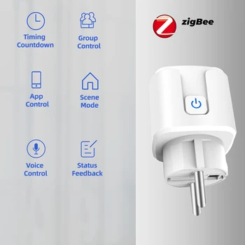 16A Zigbee / WiFi Smart Zástrčku S Power Energy Monitor EÚ Multi Plug Tuya APLIKÁCIE Ovládanie Práce S Alexa Asistent Google