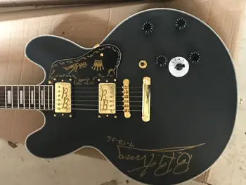 Nové najlepšie 5-polohový Spínač B. B. King podpis Lesklá Čierna Matná čierna Elektrická Gitara 8