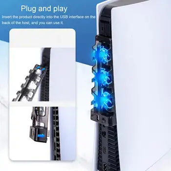 2021 Hosť Chladiaci Ventilátor 3 Ventilátory Stlmiť Black Vysoká Účinnosť Konzoly Hosť Externý USB Chladič pre PlayStation 5 PS5
