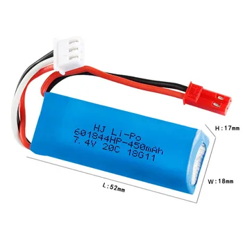 WLtoys RC Auto Lipo Batérie 7.4 V 450mAh S USB Nabíjačku pre WLtoys K969 K979 K989 K999 P929 P939 2s 7.4 v RC Auto Batérie, Diely