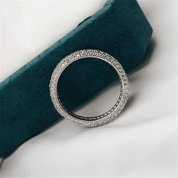 Spevnené Vytvorené Moissanite Krúžok Reálne 925 Sterling Silver Pásma Enternity Prstene Pre Ženy Jemné Luxusné Šperky 2021 Nové