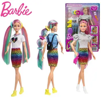 Barbie Fantasy Vlasy Bábiky Blondína Princezná 2 Zdobené Korún Morská víla a Jednorožec Vyzerá GRN81 Dieťa Hračka Pre Deti, Birtthday Darček