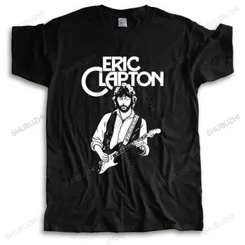 Letné mens značky bavlna čierne tričko krátky rukáv ERIC CLAPTON 2 T Tričko bavlnené tričko mužov lete fashion t-shirt euro veľkosť
