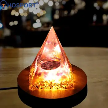 USB LED Svetlo Základňu Pre Orgonite Pyramid Rán Kryštály Energie Reiki Čakra Násobiteľ Ametyst Meditácie Šťastie Zhromaždiť Kameň