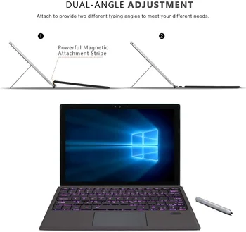 Bluetooth Klávesnica Pre Microsoft Surface Pro 3 4 5 6 7 Go 2 Bezdrôtové Podsvietenie Dotykovej Klávesnice počítača Tablet PC Prenosný Herný Keyboar