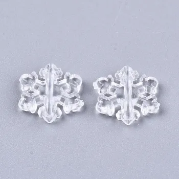 200pcs/veľa Transparentné Snowflake Akrylové Korálky pre DIY Módne Šperky Čo Náramok Kúzlo Remesiel Dekor Príslušenstvo Dodávky