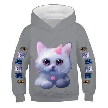 Dievča oblečenie zvierat detí 3D kapucňou deti zimné mačka mikina živé roztomilé a zábavné dieťa pulóver top Camisetas De Mujer