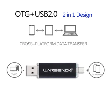 WANSENDA USB Flash Disk Cle USB 2.0, Memory Stick 128GB OTG Pero Disk s kapacitou 8 gb 16 GB 32 GB, 64 GB 256 GB kl ' úč Flash Memory Stick
