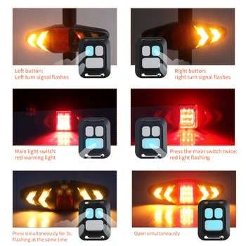 BORUiT Bicykli Smart Wireless Remote Turn Signálne Svetlá Požičovňa LED zadné svetlo s USB Nabíjateľné Cyklistické Zadné Lampy Výstražné Svetlo