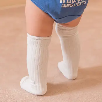 0-3Y Batoľa Bavlna Kolená Vysoké Ponožky Baby Nové Teplé Pančuchy Dievča Pevné Candy Farby Rebra Legíny Chlapec Teplejšie