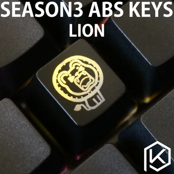 Novinka presvitať Keycaps ABS Leptané, svetlo,Svieť-Cez lion červená čierna oem profil červená čierna