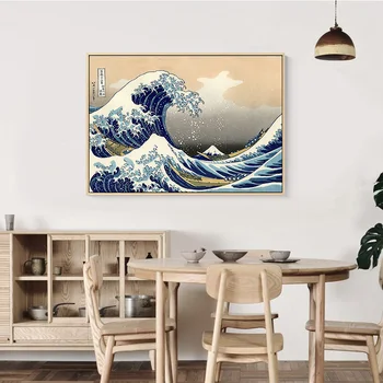 Slávny Kanagawa Vlna, Plátno Plagát, Tlač Japonsko Šírku Steny Umenie Maľba Seascape obrazov na Stenu pre Obývacia Izba Nordic Dekor