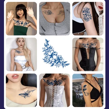 Šťava Hrudníka Nálepky Tetovanie Nálepky Mimo Reflexné Sexy Nepremokavé Semi Trvalé Hrudníka Späť Body Art, Náčrt, Tetovanie Nálepky