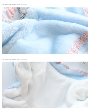 Zimné Šaty Srsť pre Psov Princess v Teple LÁSKY Čipky Šteňa Teddy Pes Fleece Oblečenie Teplá Vnútri XS S M L XL