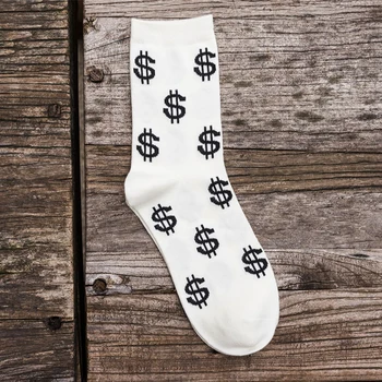 2020 1 Pár Tepelnej Ponožky Zimné Teplé Smiešny Dolár Tlač Mužov Príčinné Zahustiť Posádky Ponožky Športové Bavlna Čierne Biele Ponožky Nové