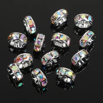 50pcs/veľa 4 6 8 10 mm Meď Drahokamu Rondelles Crystal Perličiek Voľné Dištančné Korálky pre Šperky, Takže DIY Príslušenstvo Supplie