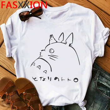 Štúdio Ghibli Odvážneho Preč Totoro t shirt žena ulzzang tumblr tlač harajuku estetické letné top plus veľkosť