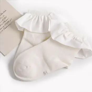 Novonarodené Dievčatká Roztomilý Bavlnené Ponožky Princezná Česanej Ponožky Dieťa Botičky Sox