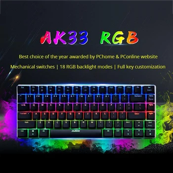 AJAZZ AK33 Ergonomické Mechanical Gaming Keyboard USB Káblové RGB LED, Programovateľné Domácnosť Počítačové Príslušenstvo