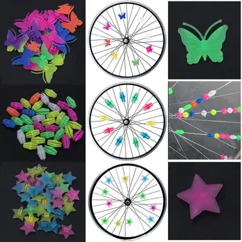 36 ks Plastových Multi-farebné Plastové Bicykli Cyklus Kolesa Hovoril Hviezdy Korálky Ornament Deti, Požičovňa Dekor MTB Bicykel