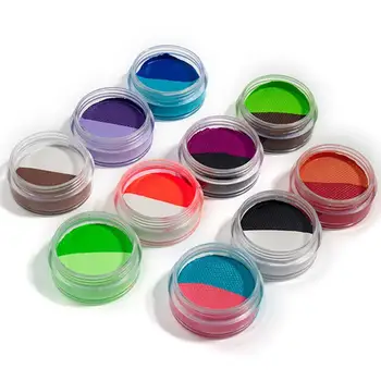 10g Tvár Farby na báze Vody, na Očné linky Split Rainbow Cake Orgán Maľovanie Dodávky Umývateľný Dodávky Dual Farby Aktivovaný Očné linky