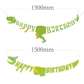 Dinosaurov Banner Happy Birthday List Girlandy Jurský Svete Dino Narodeniny Dekor Jungle Rev Chlapci Happy Birthday Party Decor