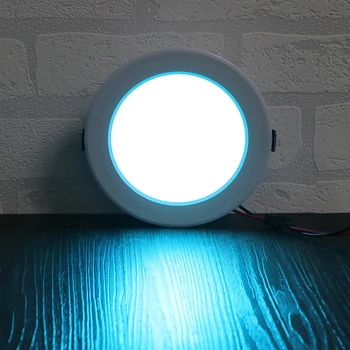 AC 85-265V Houseward Kolo RGB LED Stropné bodové svetlo Diaľkové Ovládanie Panel Svetlo 18W Domov Stropné Lampy