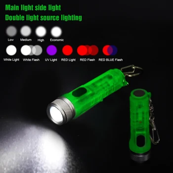 Keychain Pocket Torch USB Nabíjateľné LED Svetlom Baterky Lampy Nepremokavé Prenosné Svetlo pre prípad Núdze, Outdoor Camping Nástroje