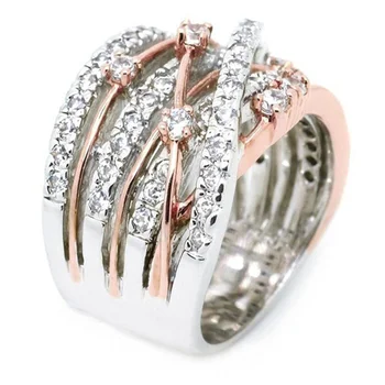 Nové 925 Sterling Silver Ring Vykladané S AAAAA Zirkón Prelína Prsteň Pre Ženu Kúzlo Šperky, Zásnubné Darček