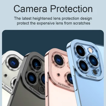 Luxusný 3D Fotoaparát Ochrany Pokovovanie Transparentné puzdro pre iPhone 13 Pro Max 13pro iphone13 Mini Jasné, Mäkký Silikónový Kryt Telefónu