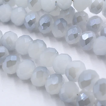 4 mm/ 6 mm/8 mm Biela Jades-modré Svetlo Crystal Rondelle Korálky Kolesa Tvárou Sklenené Korálky pre Šperky, Takže Diy Príslušenstvo Šperky